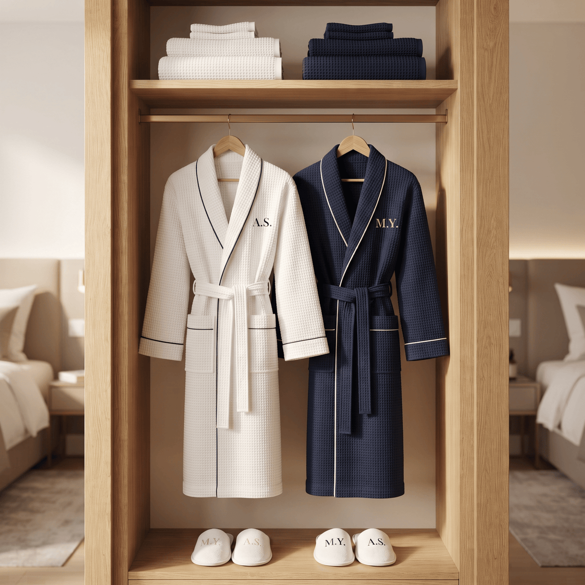 CUSTOM_INITIALS_WAFFLE_BATHROBE_FOR_COUPLES_
