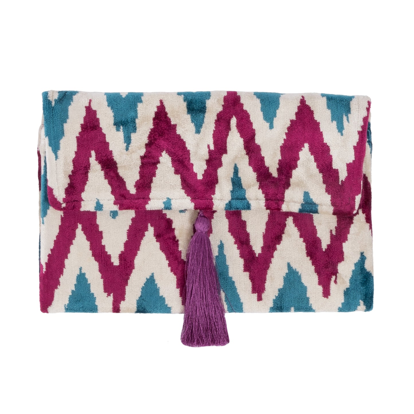 *NEW* IKAT Clutch Bag, Mustard blue