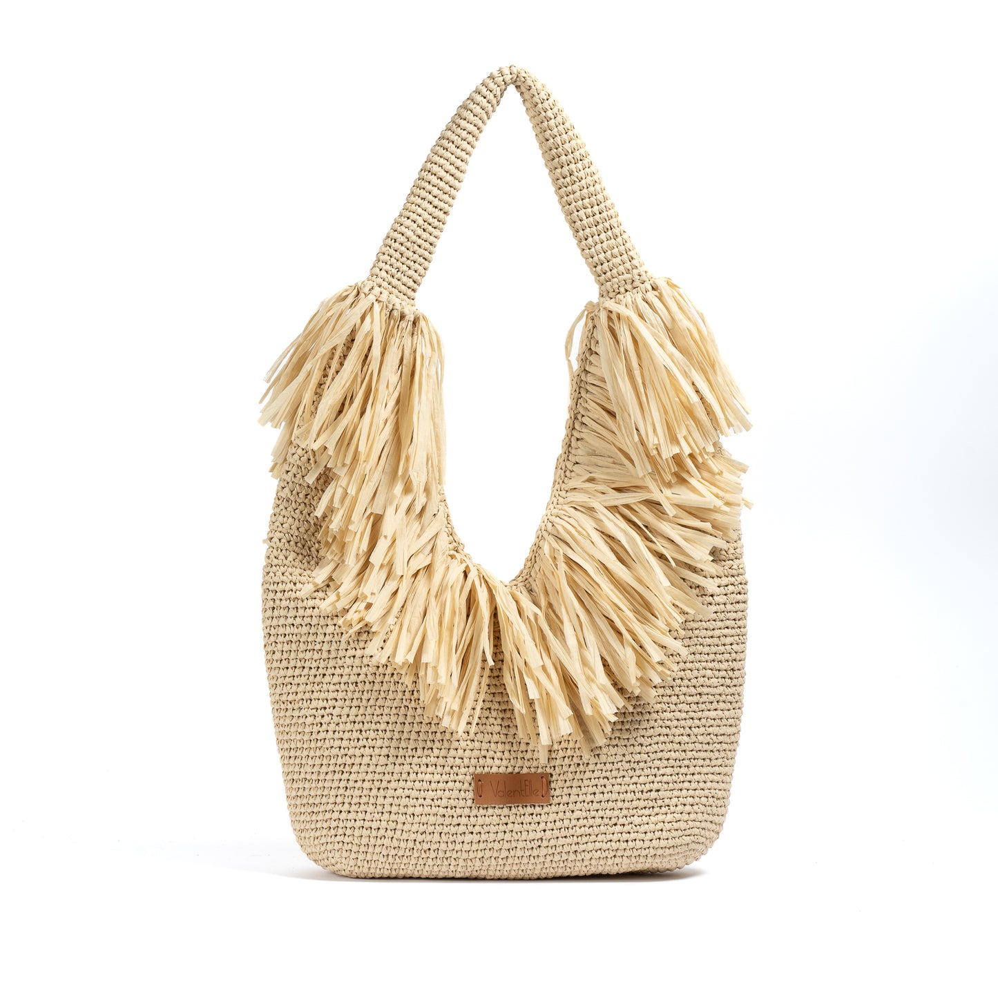 Black Raffia Beach Bag, Black