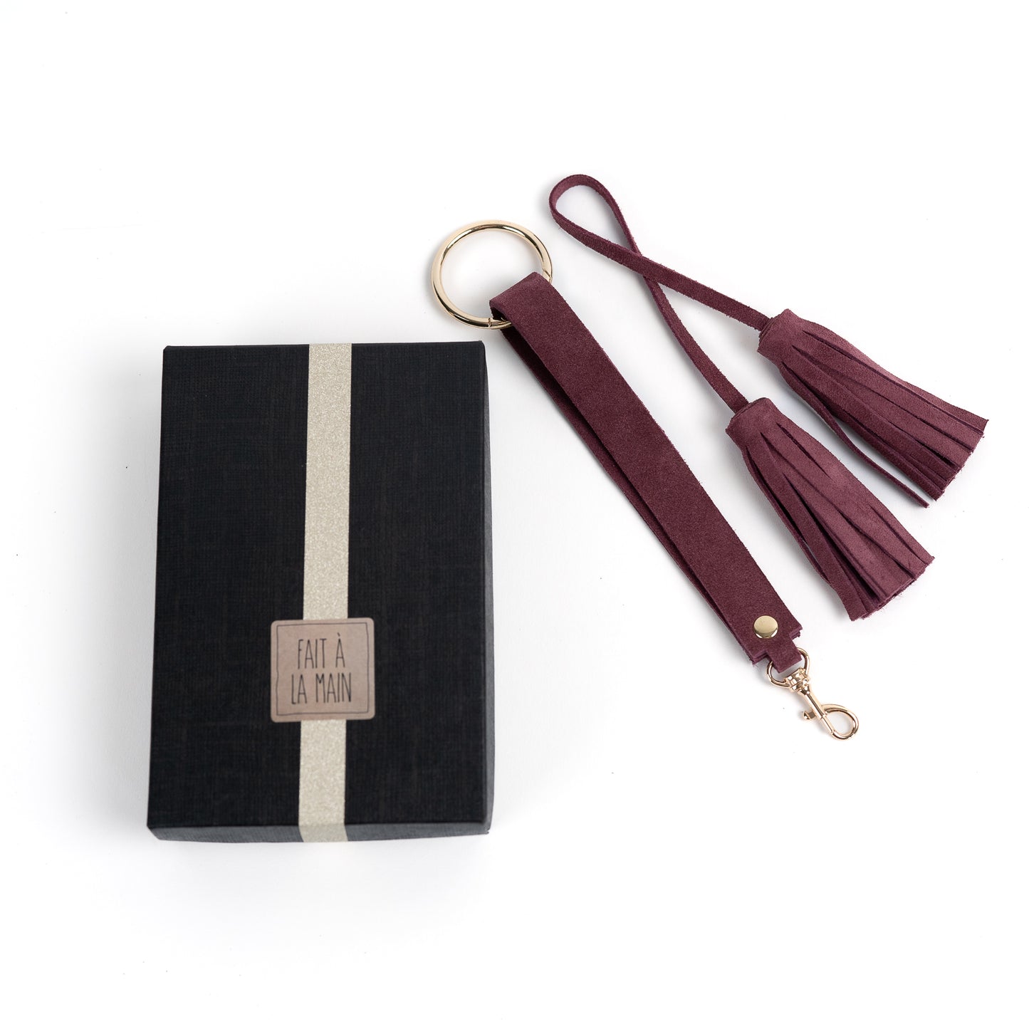 Keychain Wristlet / Tassel for Bags, Bordeaux