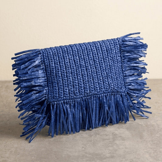 FRINGED RAFFIA BEACH CLUTCH HAND CROCHET_5