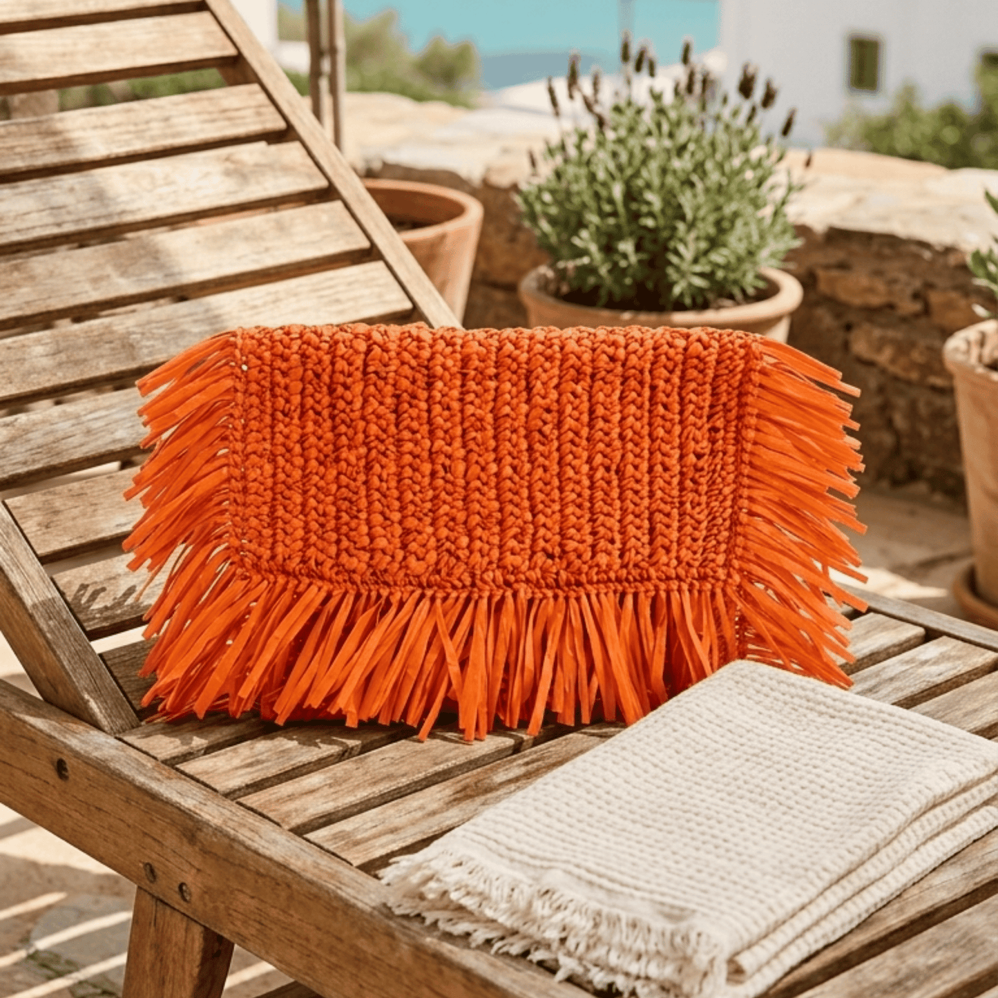 FRINGED RAFFIA BEACH CLUTCH HAND CROCHET_5