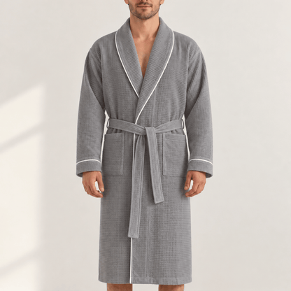 Gray Waffle Bathrobe - Unisex