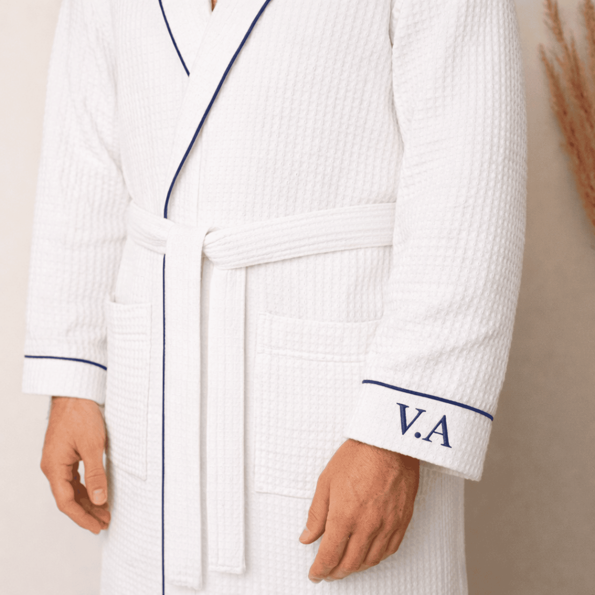 Personalized Waffle Bathrobe with Initials