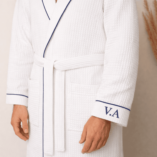 Personalized Waffle Bathrobe with Initials