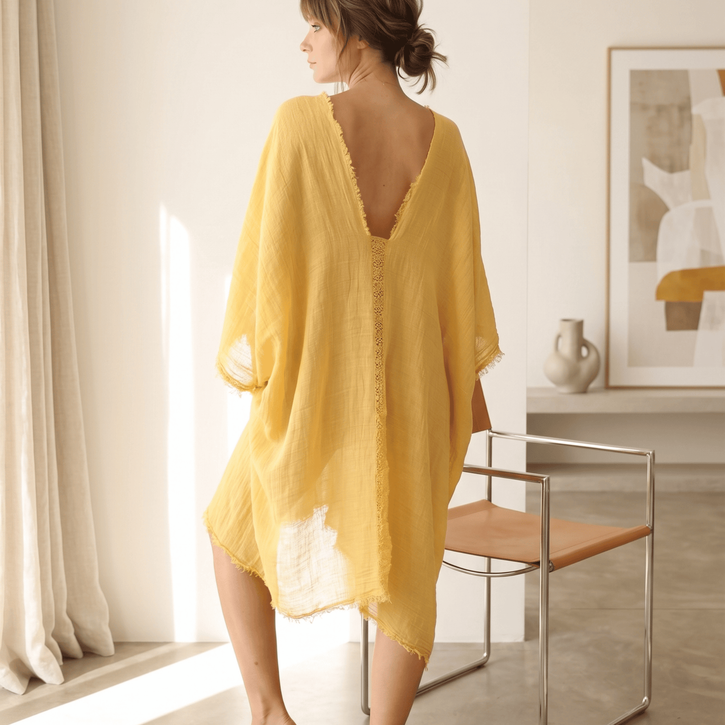 QUALITY MUSLIN BEACH COVER UP KAFTAN DRESS