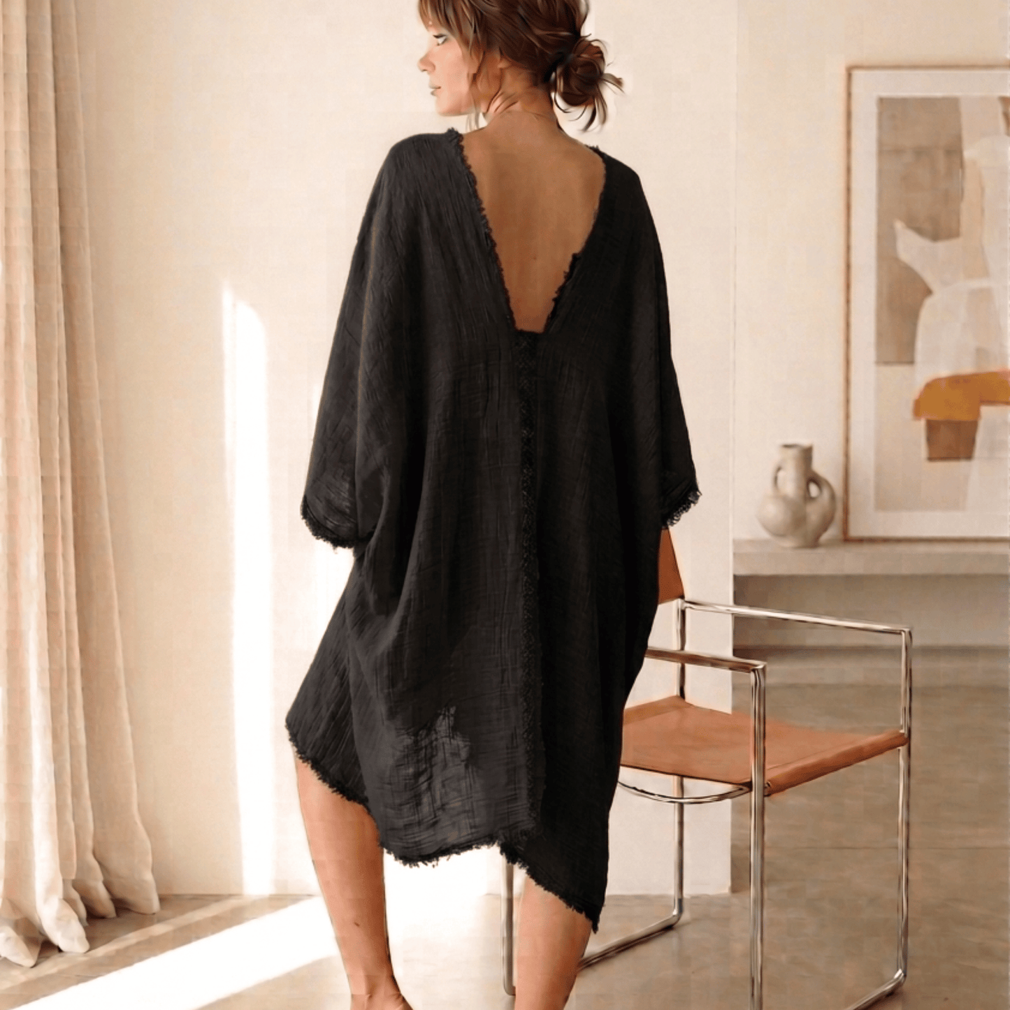 QUALITY MUSLIN BEACH COVER UP KAFTAN DRESS