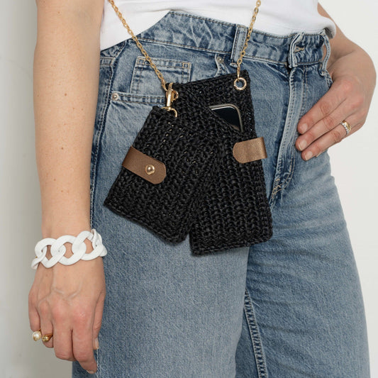 Chic Mobile Phone Bag, Straw