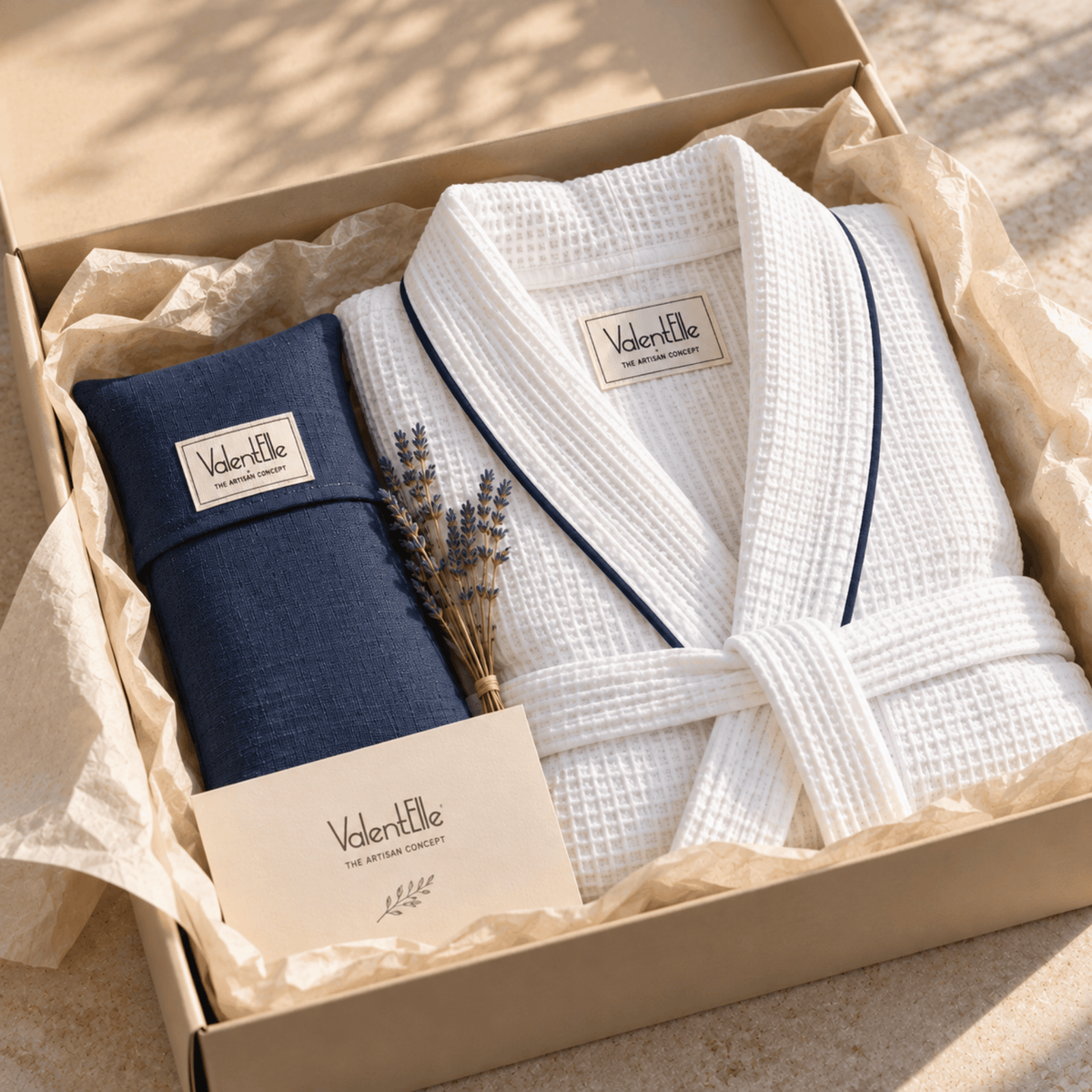 Waffle Bathrobe & Eye Pillow – Relaxing Gift Set
