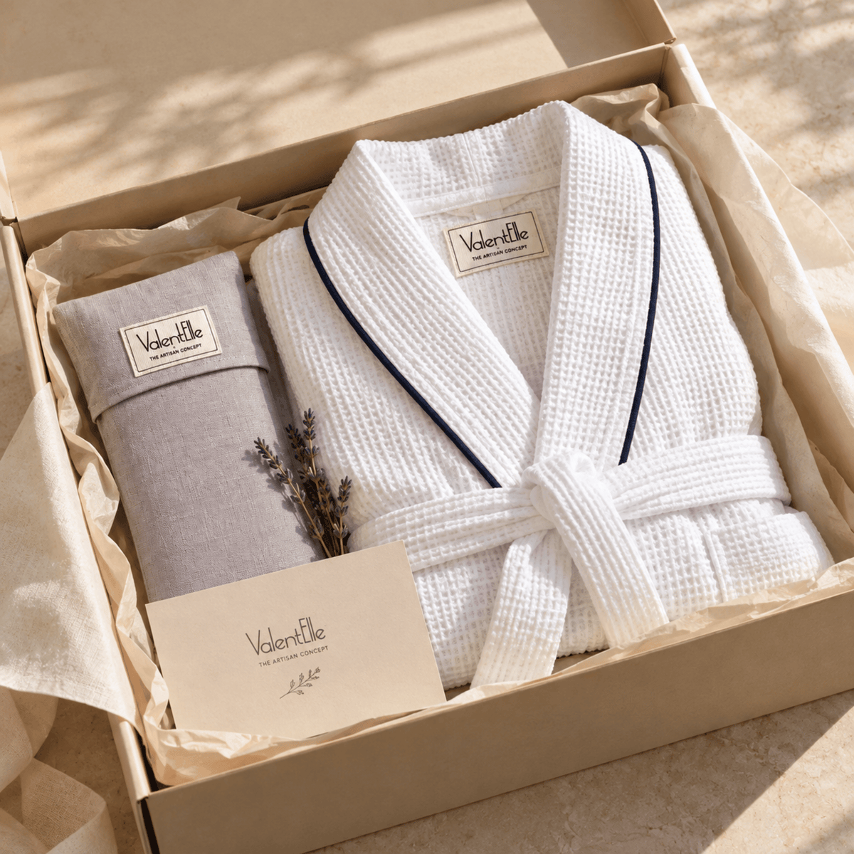 Waffle Bathrobe & Eye Pillow – Relaxing Gift Set