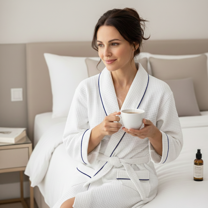 Personalized Waffle Bathrobe with Initials