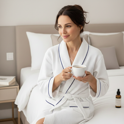 Personalized Waffle Bathrobe with Initials