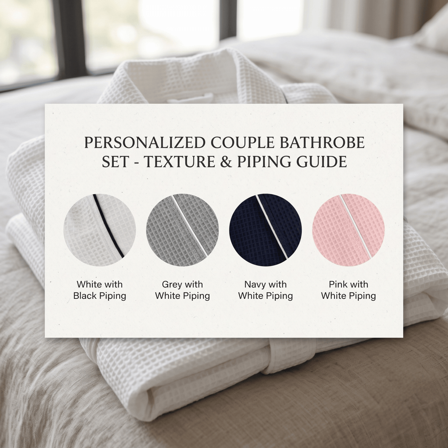 initials couple waffle bathrobe