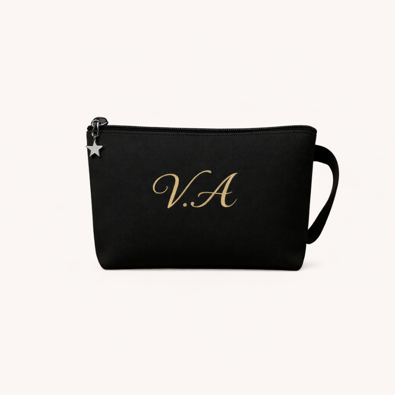 elegant black custom clutch bag