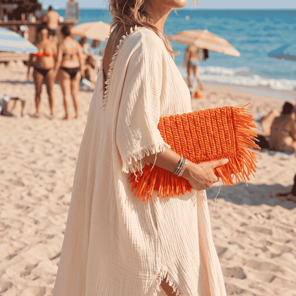 Elegant Muslin Beach Cover-Up