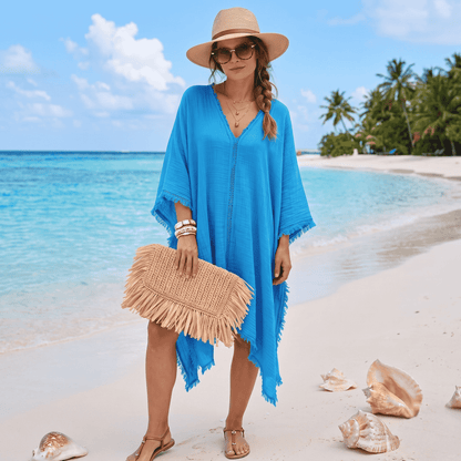 QUALITY MUSLIN BEACH COVER UP KAFTAN DRESS